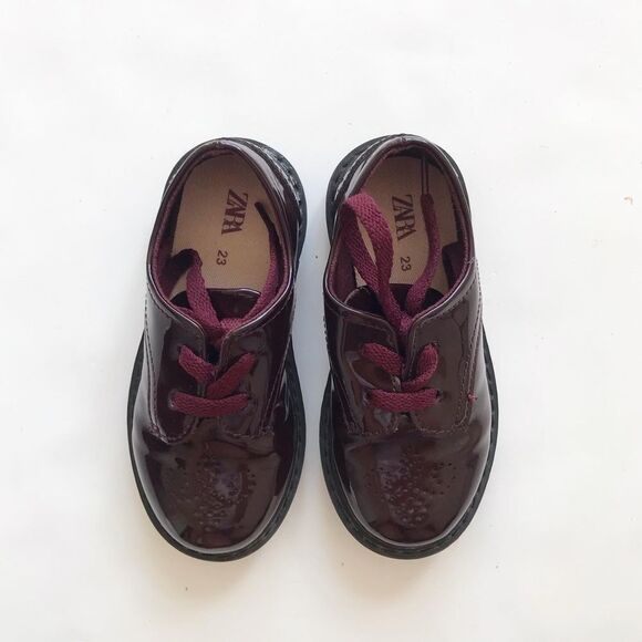 ZARA maroon brogue shoes EUC  size 23(7) - Picture 3 of 7